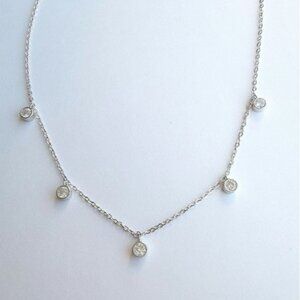 Sterling Silver CZ droplet necklace 18" 🆕